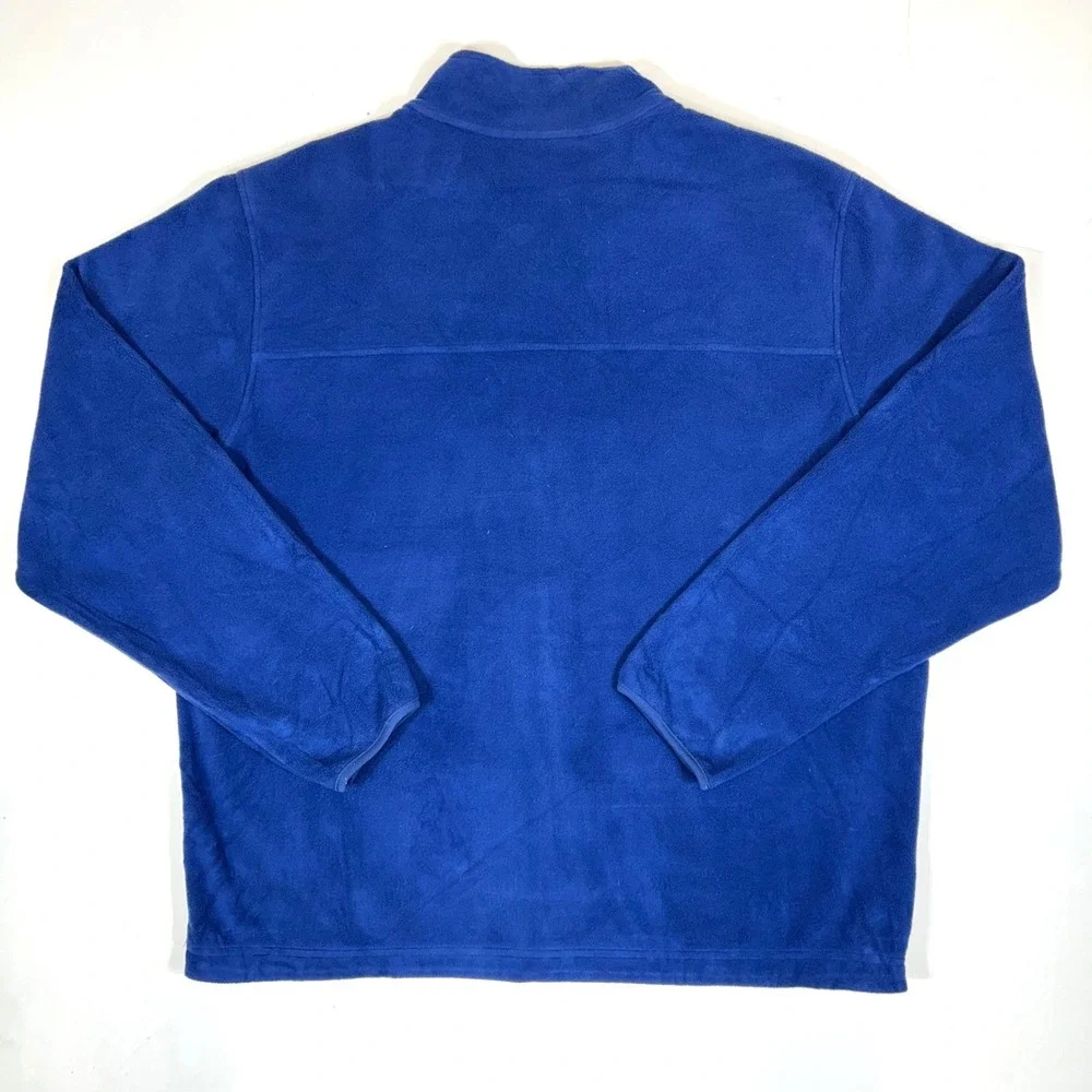LL Bean Mens XL Full Zip Fleece Jacket Royal Blue Mock Neck 0 FJM3